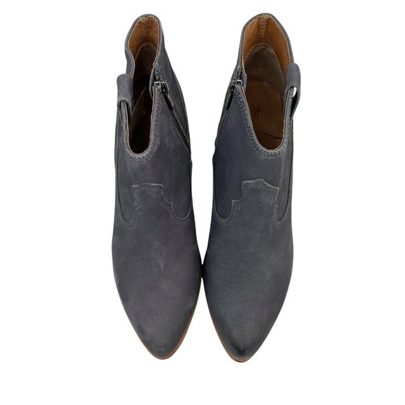 FRYE Rory Bootie Shootie Ankle Zip Almond Toe Nubuck Leather Gray Sz 9.5 Western - Picture 5 of 10